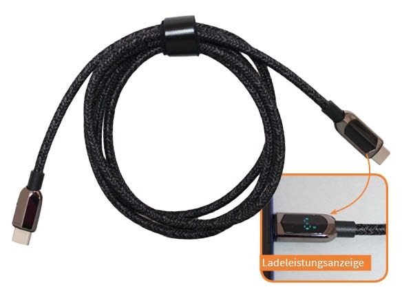 100W USB-C Highspeed Lade- und Datenkabel schwarz