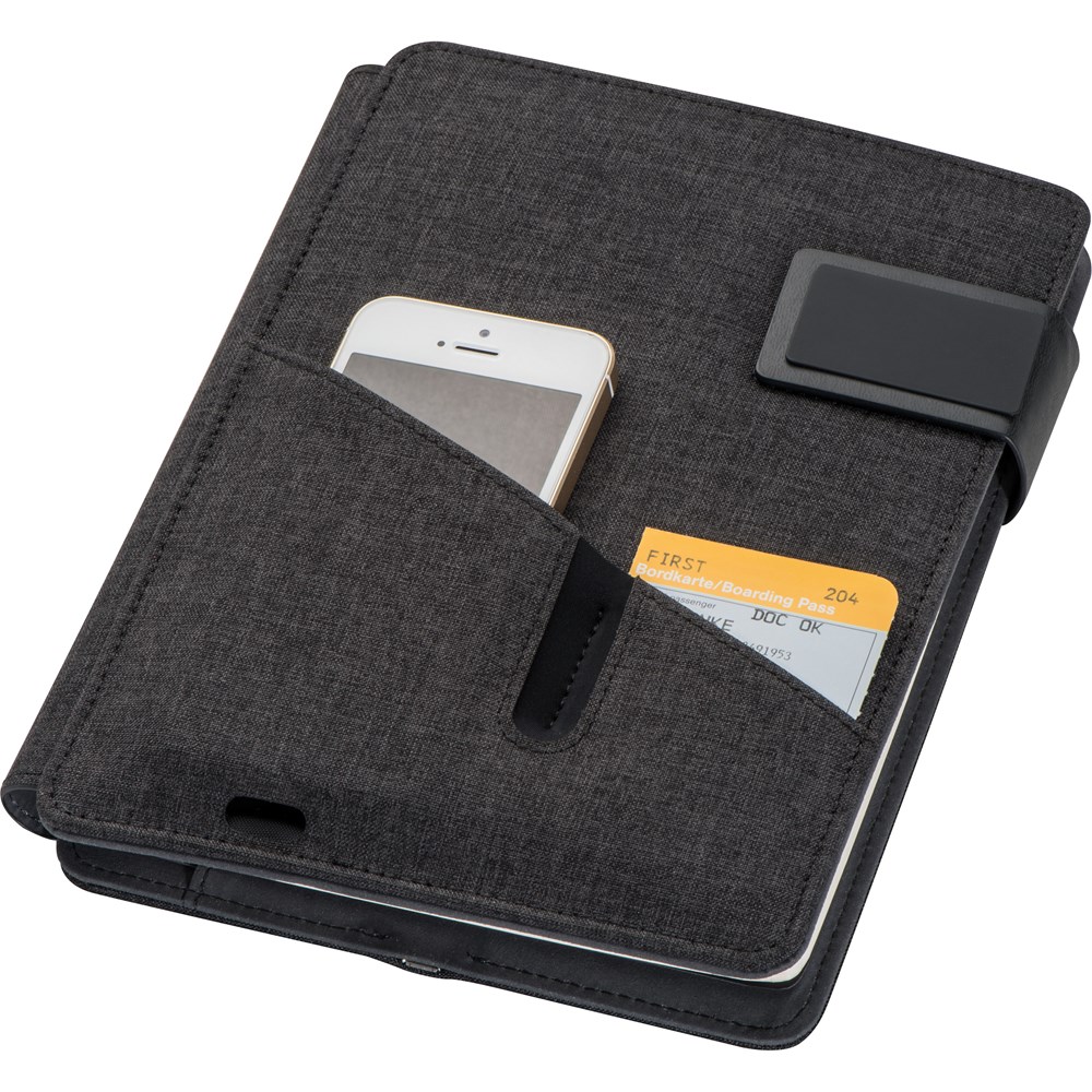 A5 Mappe mit integrierter Powerbank 4.000 mAh FABIOLA