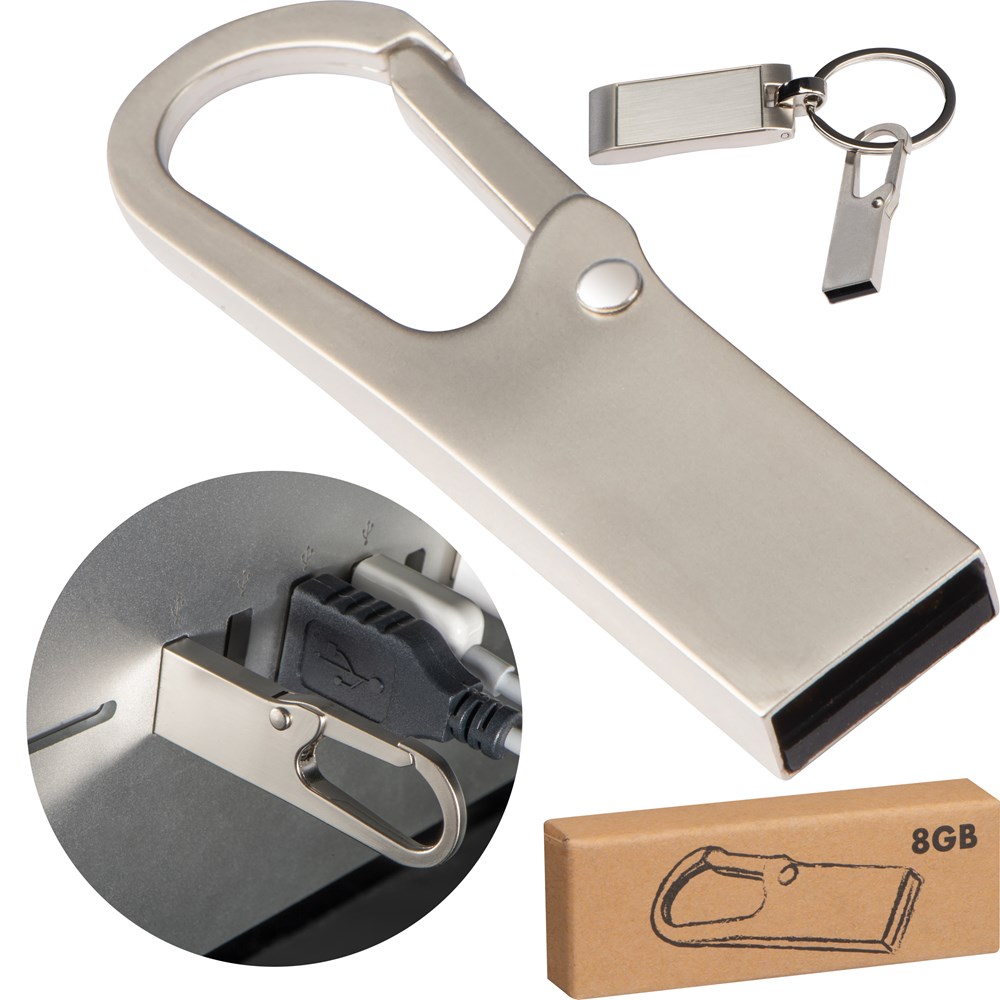 USB-Stick Metall mit Karabinerhaken 8GB8GB