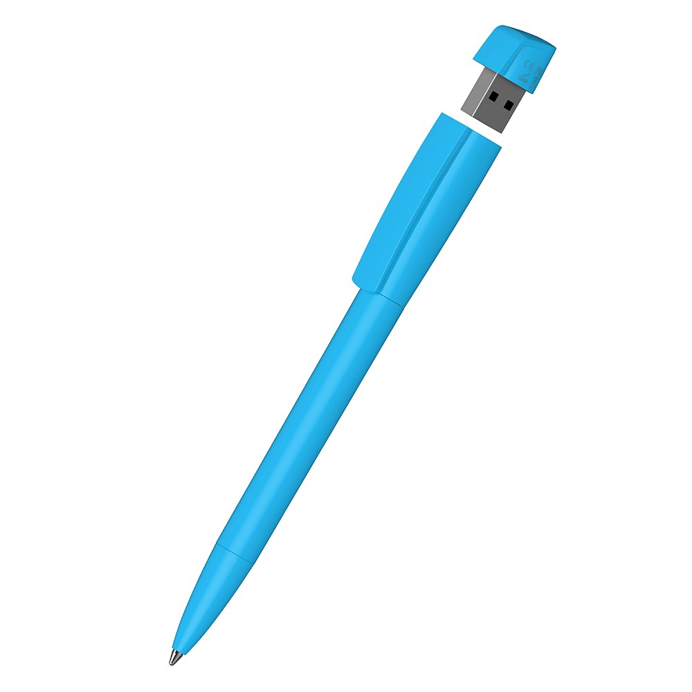 Klio-Eterna - Turnus high gloss USB 2.0 - Drehkugelschreiber mit integriertem USB-Stickcyan