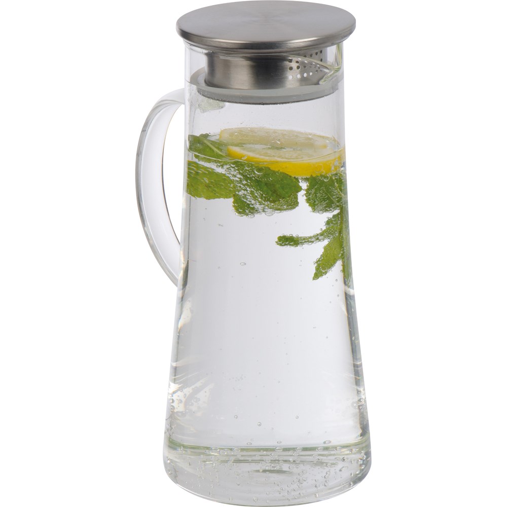 Glaskaraffe mit Edelstahldeckel, 1.350ml