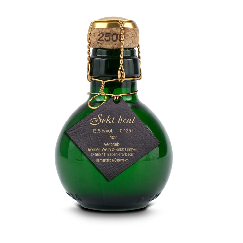 Kleinste Sektflasche der Welt! Zum Wohl - Inklusive Geschenkkarton in Gelb, 125 ml