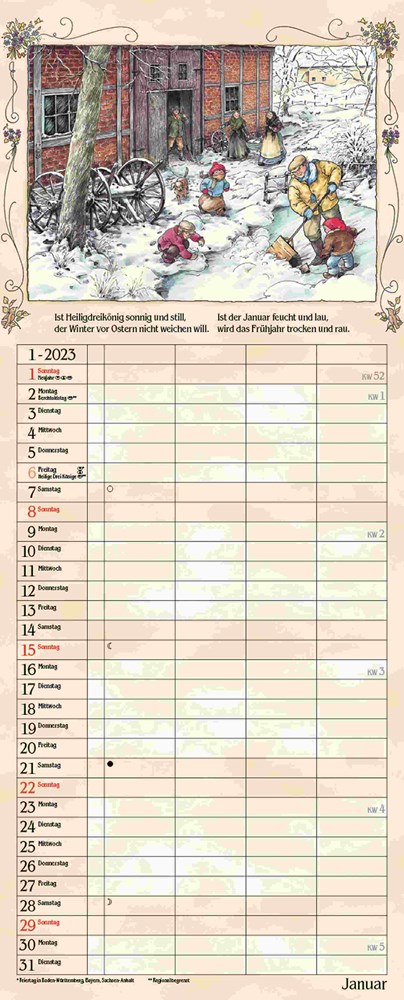 Bauernkalender für die Familie