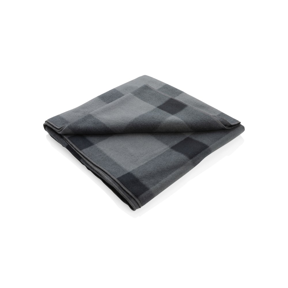 Weiche karierte Fleece-Decke - anthrazit (± PMS Cool Grey 11)