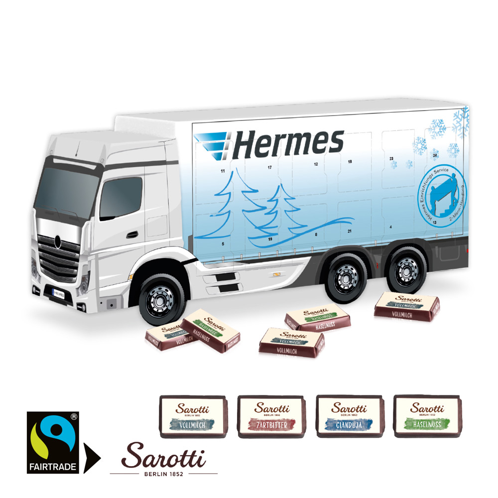 3D Adventskalender "LKW" mit Sarotti Fairtrade® Schokolade