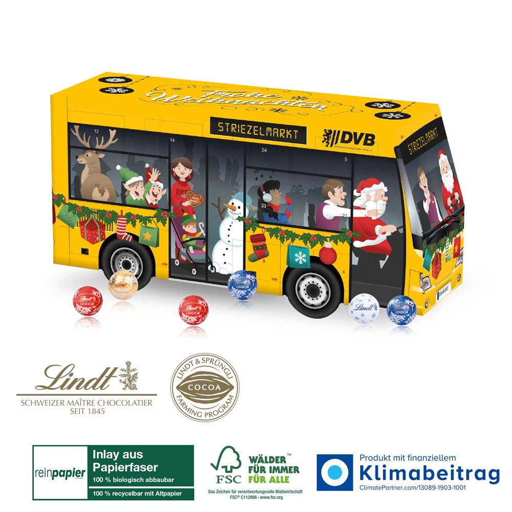 3D Adventskalender Lindt „Bus“ Organic