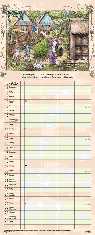 Bauernkalender für die Familie